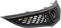 Front Bumper Cover Primed Plastic + Upper & Lower Grille + Fog Light Left Driver & Right Passenger Side Direct Replacement Compatible With 2009-2011 Honda Fit