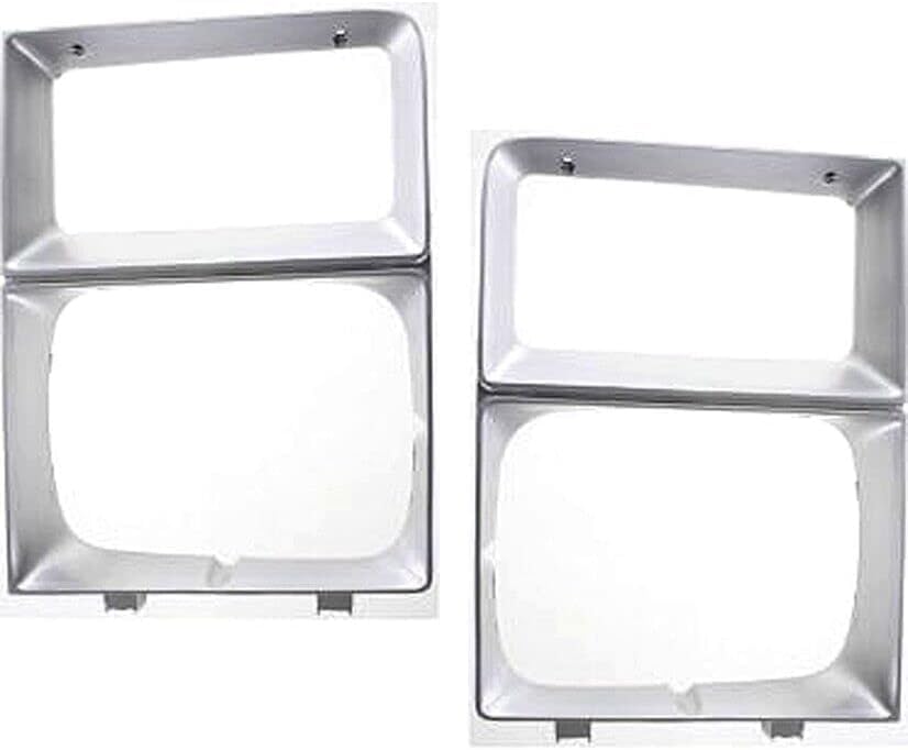 Set Of 2 Front Headlight Door Bezel Trims With Single Headlamps Left Driver & Right Passenger Side Direct Replacement For 1983-1984 Chevrolet/GMC C/K Series GM2513108 GM2512108
