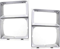 Set Of 2 Front Headlight Door Bezel Trims With Single Headlamps Left Driver & Right Passenger Side Direct Replacement For 1983-1984 Chevrolet/GMC C/K Series GM2513108 GM2512108