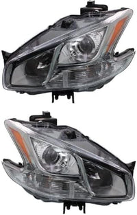 Set Of 2 Front Headlight Assembly Halogen Right Passenger & Left Driver Side Direct Replacement Compatible With 2009-2014 Nissan Maxima NI2502177 NI2503177 260609N00A 260109N00A