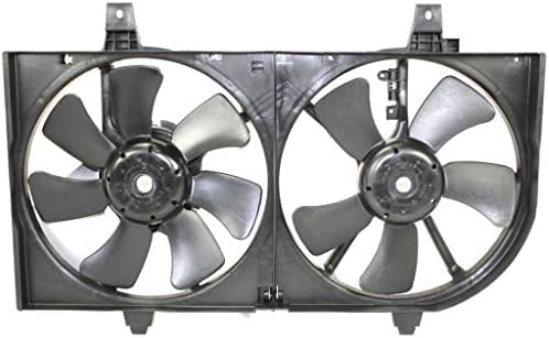 Front Radiator Cooling Fan Assembly with Air Conditioning Direct Replacement Compatible with 2002-2006 Nissan Sentra NI3115123 214814Z320