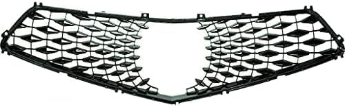 Front Grille Primed Shell With Mesh insert Plastic Direct Replacement Compatible With 2018-2020 Acura TLX AC1201100 71124TZ3A11