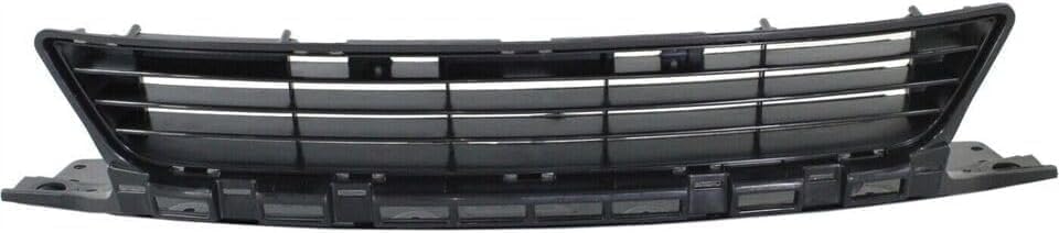 Front Bumper Upper & Lower Grille Assembly + Molding Chrome + Fog Lights Cover Left Driver & Right Passenger Side Direct Replacement Compatible With 2009-2011 Honda Civic HO1200198