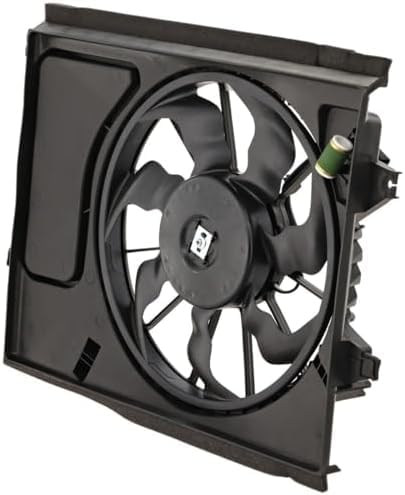 Front Radiator Fan Assembly with Resistor Direct Replacement Compatible with 2010-2013 Kia Soul KI3115134 253802K600 25380B2000