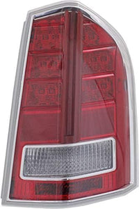 Set Of 2 Tail Light Assembly Plastic With Red Accent Left Driver & Right Passenger Side Direct Replacement Compatible With 2013-2014 Chrysler 300 CH2819134C CH2818134C