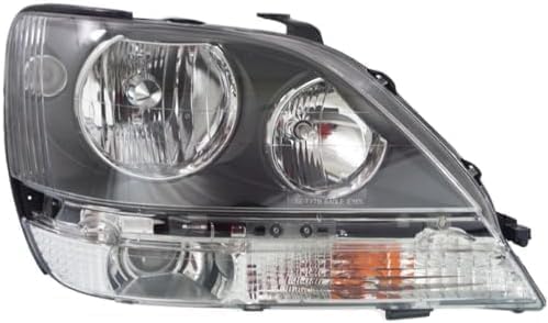 Set Of 2 Front Headlight Assembly Black Interior Right Passenger & Left Driver Side Direct Replacement Compatible With 1999-2000 Lexus RX300 LX2502103 LX2503103 8115048031 8111048031