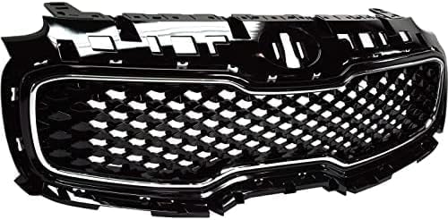 Front Grille Primed Shell And Insert Plastic With Chrome Molding Direct Replacement Compatible With 2017-2019 Kia Sportage KI1200190 86350D9010