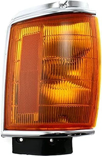 Set Of 2 Front Corner Light Assembly With Chrome Trim Left Driver & Right Passenger Side Direct Replacement Compatible With 1984-1986 Toyota Pickup TO2521116 TO2520114