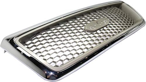 Front Grille Chrome Shell/Beige Honeycomb Insert Direct Replacement Compatible With 2004-2008 Ford F-150 FO1200427 FO1200502 4L3Z8200DA 7L3Z8200BA