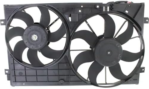 Front Radiator Cooling Dual Fan Assembly Plastic Direct Replacement Compatible with 2005-2015 Volkswagen Jetta VW3120100 1K0121207BB9B9-PFM 1K0959455ET