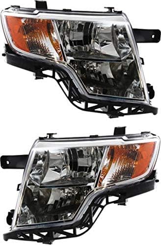 Set Of 2 Front Headlight Assembly Left Driver & Right Passenger Side Direct Replacement Compatible With 2007-2010 Ford Edge FO2503228C FO2502228C 7T4Z13008A 7T4Z13008B