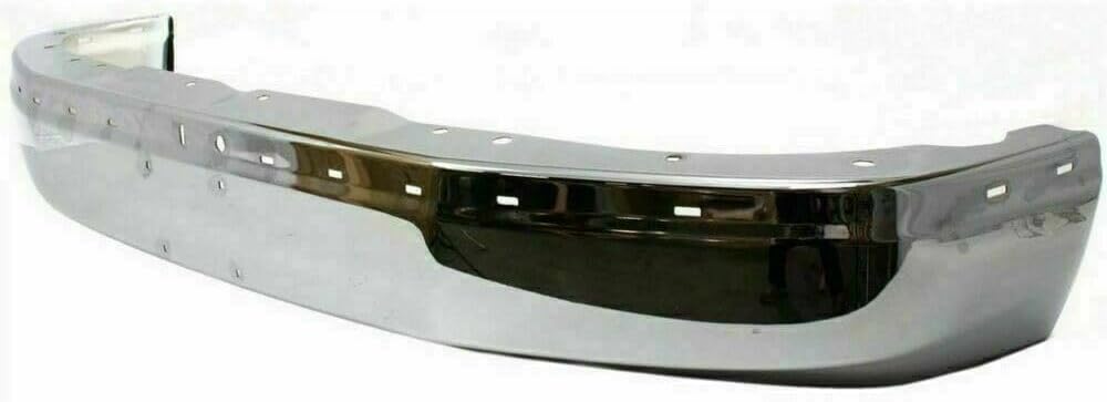 Front & Rear Bumper Chrome Steel + Upper Cover Textured Direct Replacement Compatible With 2003-2023 Chevrolet Express/GMC Savana 1500 2500 3500 GM1103142 GM1000693 GM1002459