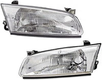 Set Of 2 Front Head Light Assembly Plastic Left Driver & Right Passenger Side Direct Replacement Compatible With 1997-1999 Toyota Camry TO2502117 TO2503117 81150AA010 81110AA010
