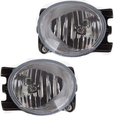 Set Of 2 Front Fog Light Plastic Lens and Housing Left Driver & Right Passenger Side Direct Replacement Compatible With 2009-2011 Honda Pilot HO2595100 HO2594100