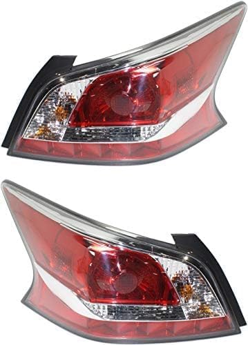 Set Of 2 Tail Light Assembly Plastic Left Driver & Right Passenger Side Direct Replacement Compatible With 2014-2015 Nissan Altima NI2801203 NI2800203 265509HM0A 265559HM0A