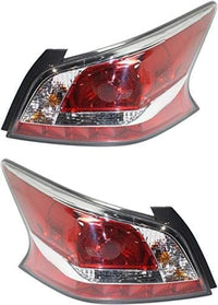 Set Of 2 Tail Light Assembly Plastic Left Driver & Right Passenger Side Direct Replacement Compatible With 2014-2015 Nissan Altima NI2801203 NI2800203 265509HM0A 265559HM0A