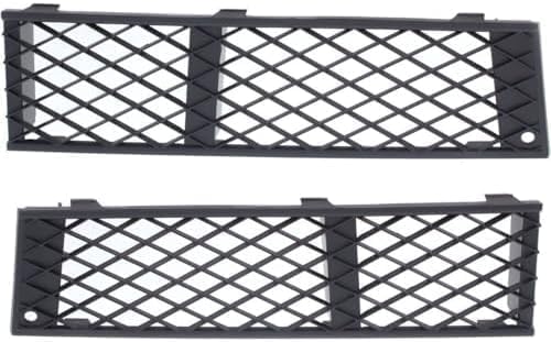 Set Of 2 Front Bumper Outer Grille Textured Plastic Right Passenger & Left Driver Side Direct Replacement Compatible With 2009-2012 BMW 7-Series BM1039115 BM1038115 51117184150