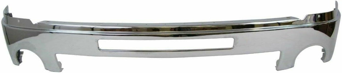 AUTOS PARTS PLUS Front Bumper Face Bar Chrome Steel With Air Hole + Lower Valance Textured With Fog Light Holes Direct Replacement Compatible With GMC Sierra 1500 2007-2013 GM1002834 GM1015100