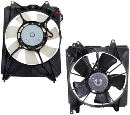 Set of 2 Front Radiator Cooling Fan Assembly Plastic Left Driver & Right Passenger Side Direct Replacement Compatible with 2012-2015 Honda Civic HO3115158 HO3115159