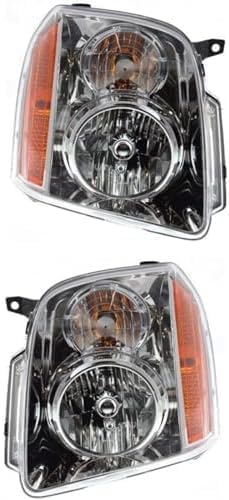 Set of 2 Front Headlight Assembly Right Passenger & Left Driver Side Direct Replacement Compatible With 2007-2014 GMC Yukon/XL GM2502265 GM2503265 20969894 20969895
