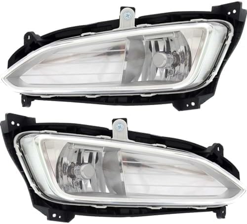 Set Of 2 Front Fog Light Assembly Right passenger & Left Driver Side Direct Replacement Compatible With 2013-2016 Hyundai Santa Fe Sport HY2593141 HY2592141 922024Z000 922014Z000
