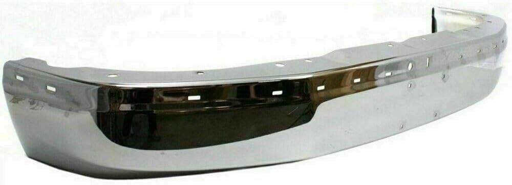 Front Bumper Face Bar Chrome Steel + Upper Cover Textured Direct Replacement Compatible With Chevrolet Express & GMC Savana 2500 3500 2003-2023/1500 2003-2014 GM1000693 GM1002459