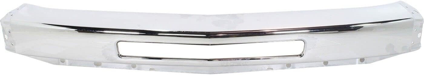 Front Bumper Chrome Steel + Lower Valance + Extension Textured + Set Of 2 End Cap Primed Left & Right Side Direct Replacement Compatible With Chevrolet Silverado 1500 2007-2013