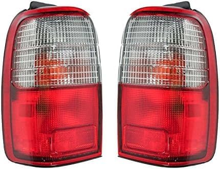Set Of 2 Tail Light Assembly Plastic Left Driver & Right Passenger Side Direct Replacement Compatible With 1996-1997 Toyota 4Runner TO2800122 TO2801122 8155035120 8156035120