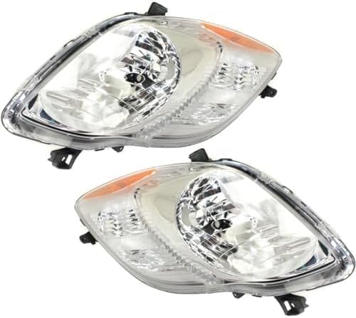 Set Of 2 Front Headlight Lens And Housing Right Passenger & Left Driver Side Direct Replacement Compatible With 2009-2011 Toyota Yaris TO2519123 TO2518123 8113052B50 8117052B40
