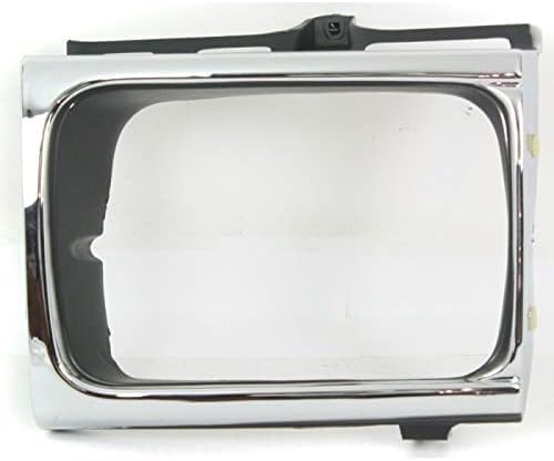 Set Of 2 Front Head Light Door Bezel Chrome Plastic Left Driver & Right Passenger Side Direct Replacement Compatible With 1992-1995 Toyota Pickup TO2513118 TO2512116