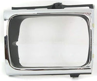 Set Of 2 Front Head Light Door Bezel Chrome Plastic Left Driver & Right Passenger Side Direct Replacement Compatible With 1992-1995 Toyota Pickup TO2513118 TO2512116