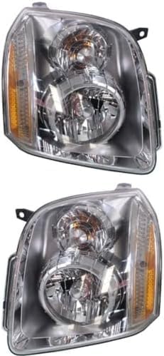 Set Of 2 Front Headlights Assembly Right Passenger & Left Driver Side Direct Replacement Compatible With 2007-2014 GMC Yukon GM2503318 GM2502318 20969897 20969896