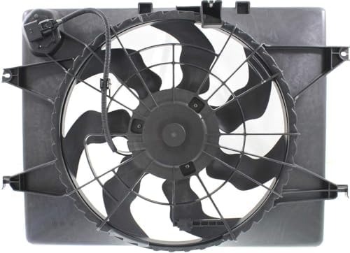 Front Radiator Cooling Fan Assembly Plastic Direct Replacement Compatible with 2011-2012 Hyundai Sonata / 2011-2013 Kia Optima KI3115136 HY3115129 253803R170 253803Q170