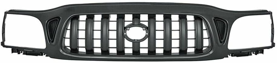 Front Grille Primed Shell & Insert + HeadLight & Corner Lamp Left Driver & Right Passenger Side Direct Replacement Compatible With 2001-2004 Toyota Tacoma TO2502136 TO2503136