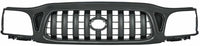 Front Grille Primed Shell & Insert + HeadLight & Corner Lamp Left Driver & Right Passenger Side Direct Replacement Compatible With 2001-2004 Toyota Tacoma TO2502136 TO2503136