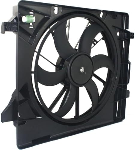 Front Radiator Cooling Fan Assembly Plastic Direct Replacement Compatible with 2008-2016 Chrysler Town & Country / 2008-2020 Dodge Grand Caravan CH3115157 5058674AD