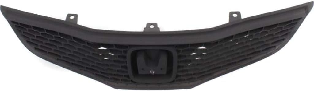 Front Bumper Cover Primed Plastic + Upper & Lower Grille Direct Replacement Compatible With 2009-2011 Honda Fit