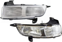 Front Bumper Cover Primed Plastic + Fog Lights Left Driver & Right Passenger Side Direct Replacement Compatible With 2006-2011 Cadillac DTS