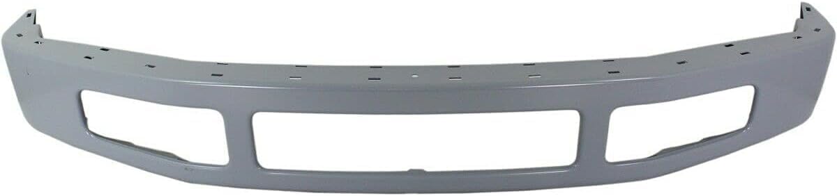 Front Bumper Primed Steel + Upper Molding + Lower Valance Spoiler Textured + Mounting Bracket Left & Right Side Direct Replacement Compatible With 2008-10 Ford F-250 F-350 Super Duty