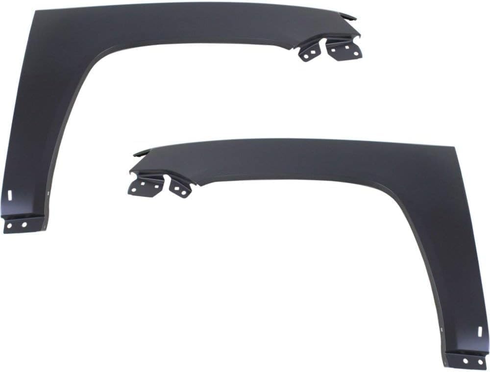 Set Of 2 Front Fenders Primed Steel Left Driver & Right Passenger Side Direct Replacement Compatible With 2011-2017 Jeep Compass CH1241276 CH1240276 68085302AB 68085303AB