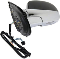 Front Power Mirror Non-Towing Folding Heated Chrome Body With Primed Cap Left Driver Side Direct Replacement Compatible With 2007-2014 Cadillac Escalade 25831078