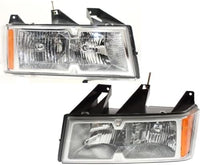 Set Of 2 Front Headlight Assembly With Chrome Interior Left Driver & Right Passenger Side Direct Replacement Compatible With 2005-2008 Chevrolet Colorado/GMC Canyon GM2502247