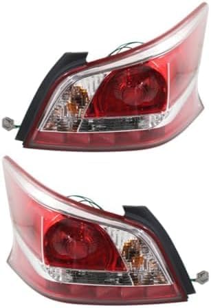 Set Of 2 Tail Light Assembly Plastic Left Driver & Right Passenger Side Direct Replacement Compatible With 2013 Nissan Altima NI2801195 NI2800195 265503TA0B 265553TA0B