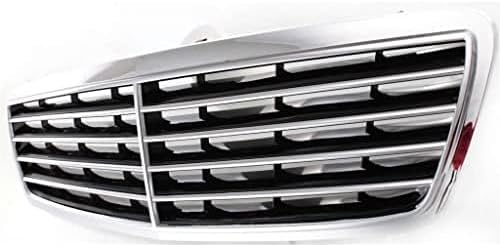 Front Grille Assembly Chrome Shell With Prime Insert Plastic Direct Replacement Compatible With 2000-2002 Mercedes Benz E-Class MB1200116 21088006839040
