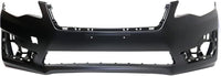 Front Bumper Cover Primed + Lower & Upper Grilles Textured Black Shell and Insert with Chrome Moldings Direct Replacement Compatible with 2015-2016 Subaru Impreza