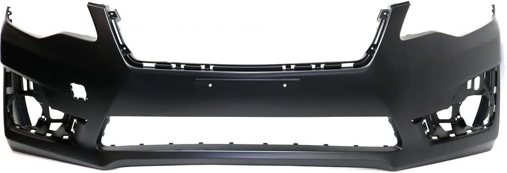 Front Bumper Cover Primed + Upper Grilles Textured Black Shell & Insert With Chrome Moldings+ Head Lights Left & Right Side Direct Replacement Compatible With 2015-2016 Subaru Impreza