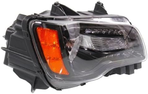 Set Of 2 Front Head Light Assembly With Black Bezel Left Driver & Right Passenger Side Direct Replacement Compatible With 2012-2014 Chrysler 300 CH2502235 CH2503235