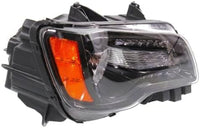 Set Of 2 Front Head Light Assembly With Black Bezel Left Driver & Right Passenger Side Direct Replacement Compatible With 2012-2014 Chrysler 300 CH2502235 CH2503235