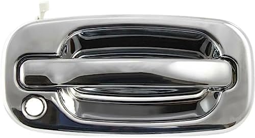 Set of 2 Front Exterior Door Handle Chrome with Keyhole Left Driver & Right Passenger Side Direct Replacement Compatible with 1999-2006 Chevrolet Silverado/GMC Sierra 1500 2500 3500