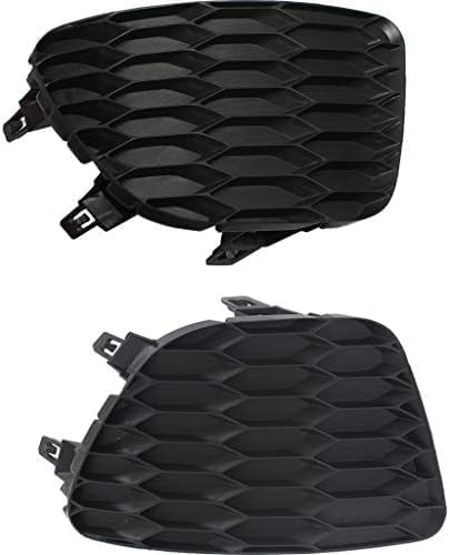 Set Of 2 Front Fog Light Cover Textured Left Driver & Right Passenger Side Direct Replacement Compatible With 2013-2015 Nissan Sentra NI1039124 NI1038124 622563RM0A 622573RM0A